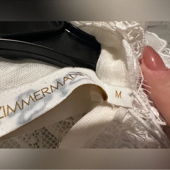 New Authentic Zimmermann Crush Heart Trim Long Sleeve Minidress Size Medium - Picture 10 of 15